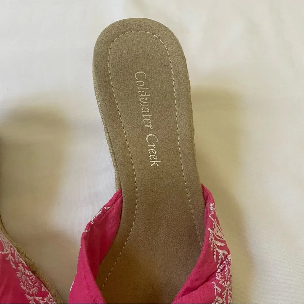 Coldwater Creek open toe espadrille wedge sandal size 8.5